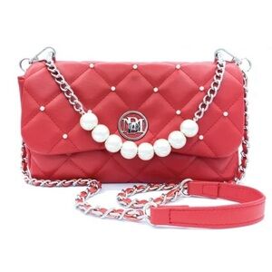 Red Quilted Chain Shoulder Bag